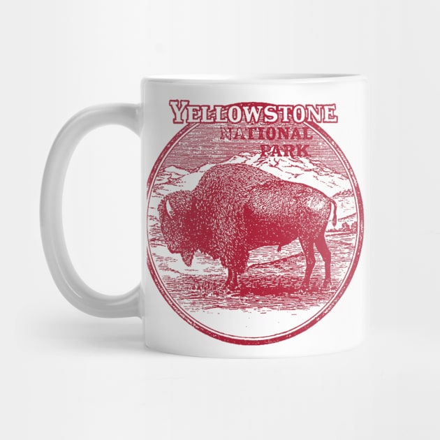 Yellowstone National Park Vintage Bison by Hilda74